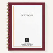 Carnet Or rouge moderne avec logo d'entreprise (Devant)