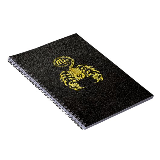 Carnet Or Scorpio en cuir (Côté Droit)