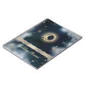 Carnet Or Soleil Céleste Lune, Étoiles Ciel Nocturne (Côté gauche)