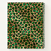 Carnet Or vert émeraude motif léopard guépard (Dos)