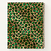 Carnet Or vert émeraude motif léopard guépard (Dos)