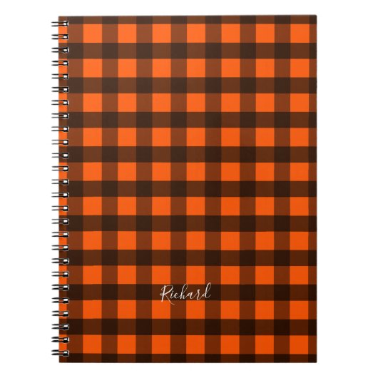 Carnet Orange and Black Checker (Devant)