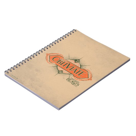 Carnet Orange Art Déco Obliviate Spell Graphisme (Côté gauche)