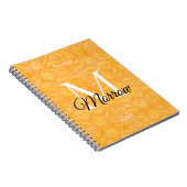 Carnet Orange Batik Nom et année Monogramme (Côté Droit)