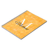 Carnet Orange Batik Nom et année Monogramme (Côté gauche)