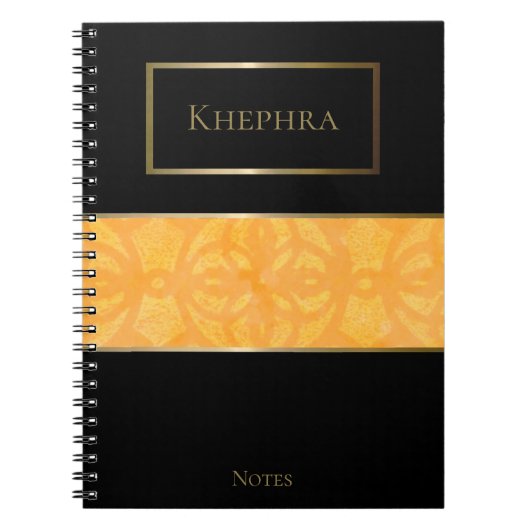 Carnet Orange Batik Nom simple (Devant)