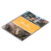 Carnet Orange Batik Photo Collage Blanc Nom de la frontiè (Côté gauche)