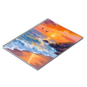 Carnet Orange Beach Sunset | Coastal Painting (Côté gauche)
