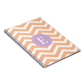 Carnet Orange blanc Chevron violet Monogramme (Côté Droit)