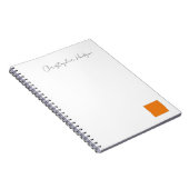 Carnet Orange Blanc Simple Créatif Professionnel (Côté Droit)