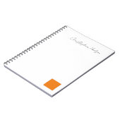 Carnet Orange Blanc Simple Créatif Professionnel (Côté gauche)