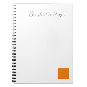 Carnet Orange Blanc Simple Créatif Professionnel