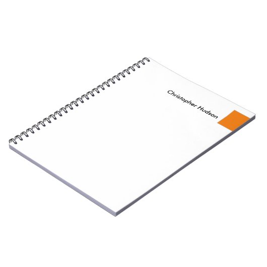 Carnet Orange Blanc Simple Professionnel Créatif (Côté gauche)