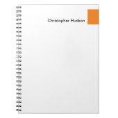 Carnet Orange Blanc Simple Professionnel Créatif (Devant)