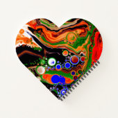 Carnet Orange, Bleu, Vert, Black Digital Fluid Art (Dos)