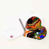 Carnet Orange, Bleu, Vert, Black Digital Fluid Art (Intérieur)