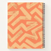 Carnet Orange Brush Lines Geometric Pattern Personalized  (Dos)