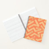 Carnet Orange Brush Lines Geometric Pattern Personalized  (Intérieur)
