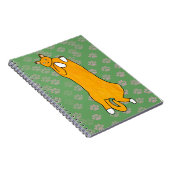 Carnet Orange Cat Laying on Back (Côté Droit)