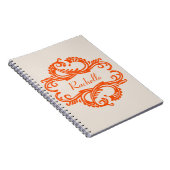 Carnet Orange Chic Damask (Côté Droit)