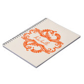Carnet Orange Chic Damask (Côté gauche)