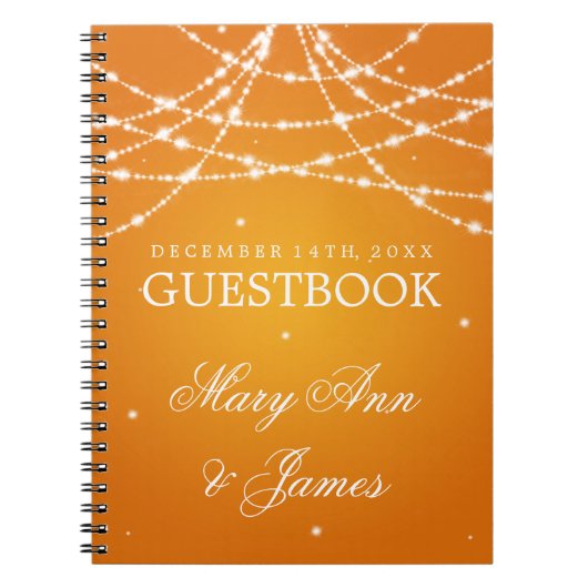 Carnet Orange de ficelle de scintillement de Guestbook de (Devant)
