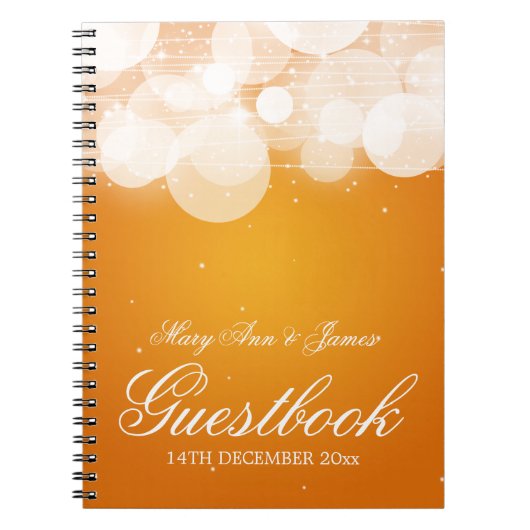 Carnet Orange de lueur et d'étincelle de Guestbook de (Devant)