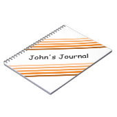 Carnet - Orange Diagonal Stripes et nom (Côté gauche)