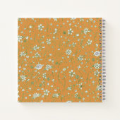 Carnet orange Doodle Flower personnalisable (Dos)