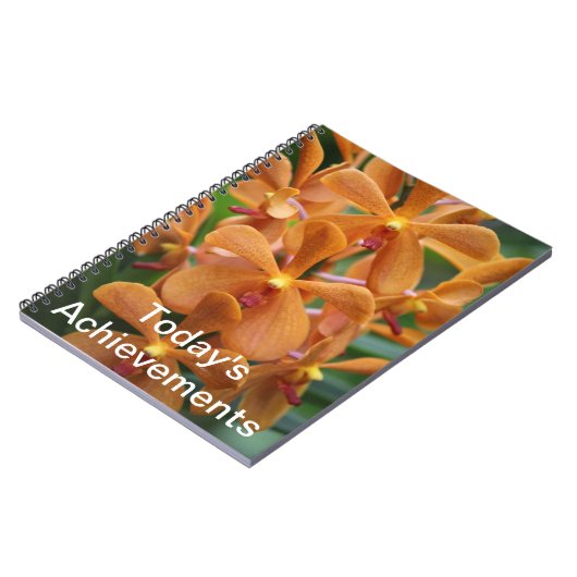 Carnet orange d'orchidée (Côté gauche)