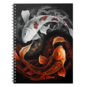 Carnet Orange Et Blanc Lucky Koi Poisson Japon Art (Devant)
