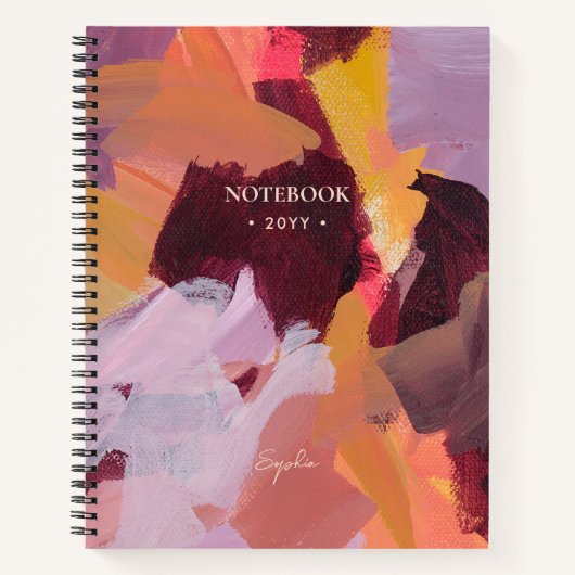 Carnet Orange et pourpre | Art Abstrait moderne personnal (Devant)