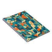 Carnet Orange et sarcelle abstrait géométrique (Côté Droit)