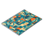 Carnet Orange et sarcelle abstrait géométrique (Côté gauche)