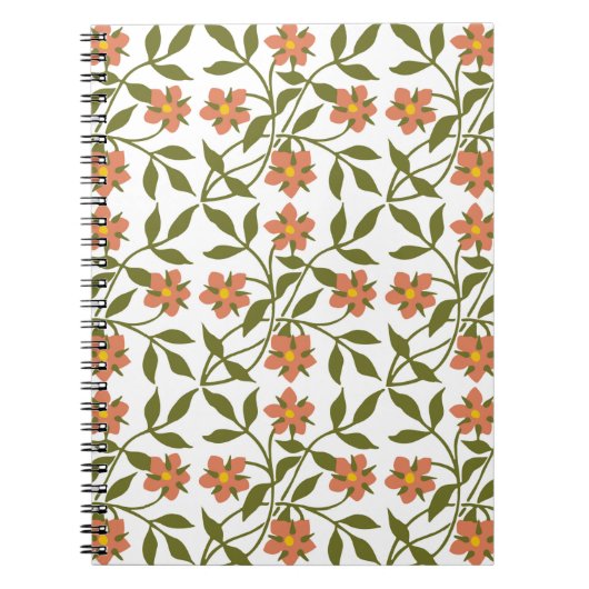 CARNET ORANGE FLEURS (Devant)
