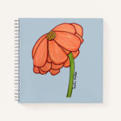 Carnet Orange Flower with Blue background (Devant)