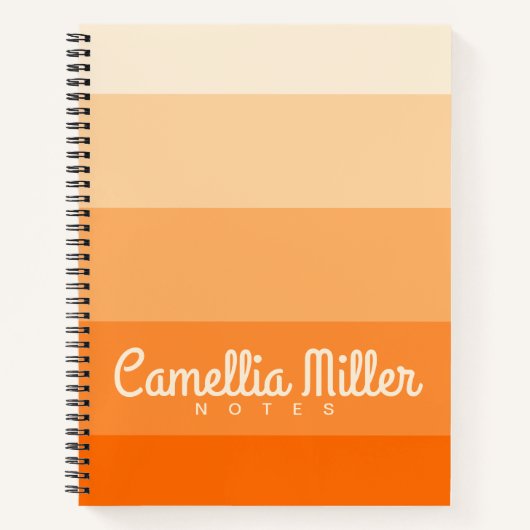 Carnet Orange Gradient Notes personnelles Monogramme Mode (Devant)