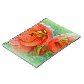 Carnet Orange Hibiscus Fleurs (Côté gauche)