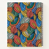 Carnet Orange, jaune, bleu automne folle feuille motif (Dos)