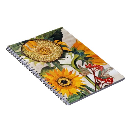 Carnet Orange Jaune Graine Tournesol Art (Côté Droit)