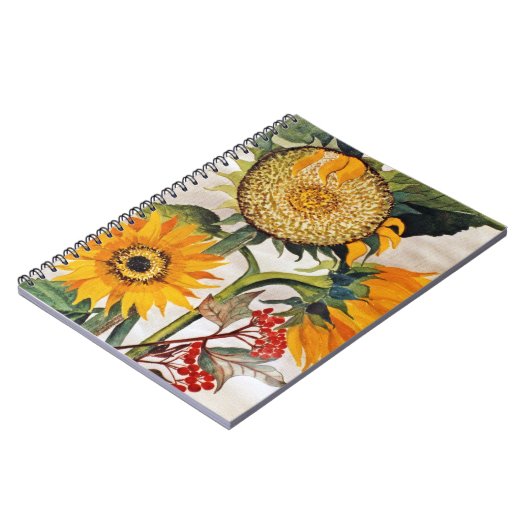 Carnet Orange Jaune Graine Tournesol Art (Côté gauche)