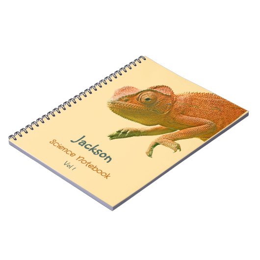 Carnet Orange Lizard Nommé Sujet De L'École (Côté gauche)
