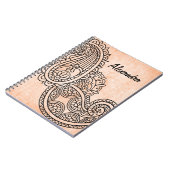 Carnet Orange Mehndi Motif Notebook (Côté gauche)