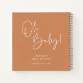 Carnet Orange Moderne Boho GenreNeutre Baby shower Invité (Dos)