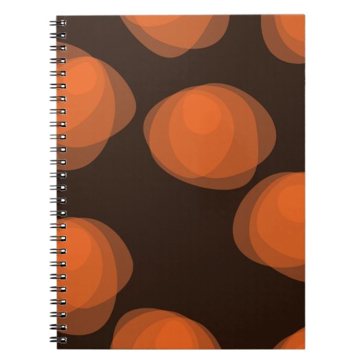 Carnet Orange, moderne, cool, fleurs abstraites tendance (Devant)