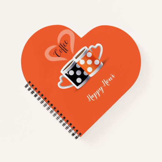 Carnet Orange + Noir Couleur Café Design Moderne (Devant)