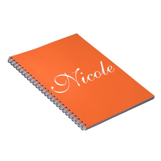 Carnet Orange Notebook, Customized Name (Côté Droit)
