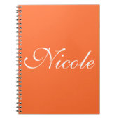 Carnet Orange Notebook, Customized Name (Devant)