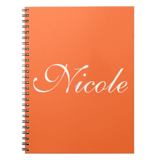 Carnet Orange Notebook, Customized Name (Devant)