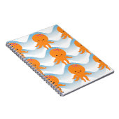 Carnet Orange Octopus And Blue Waves Pattern (Côté Droit)